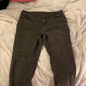 High waisted green corduroys!